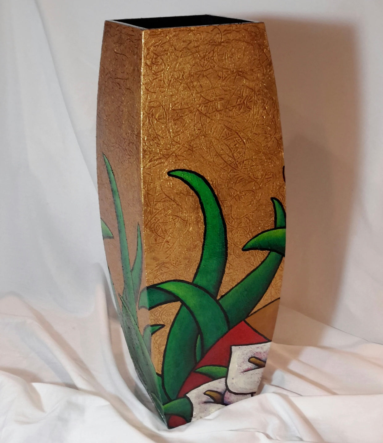 Hand Painted Wooden Vase # 8