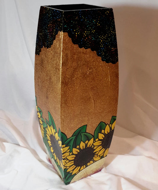 Hand Painted Wooden Vase #10