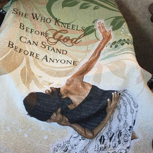 SHE WHO KNEELS Tapestry / Throw