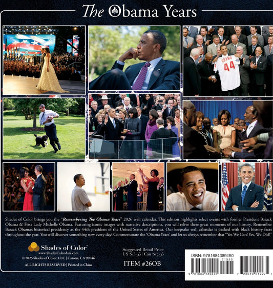 The Obama Years - 2026 Wall Calendar