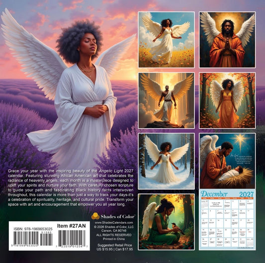 Angelic Light - Guided by Faith & Scripture - 2027 Wall Calendar