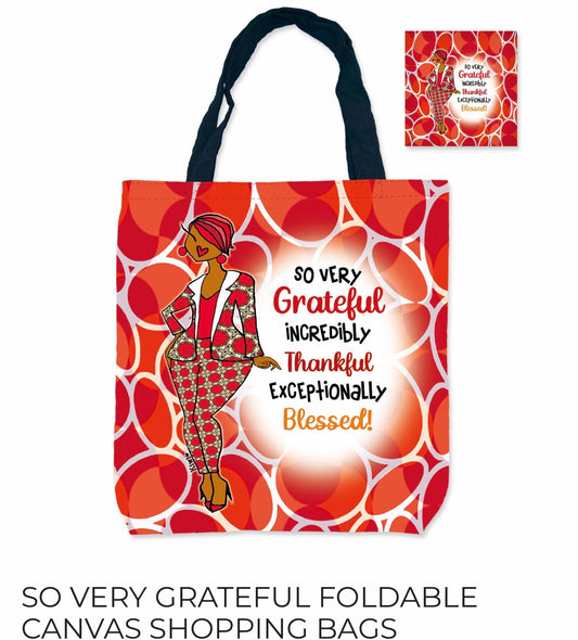 So Very Grateful - Canvas Shopping Bag