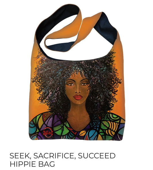 Seek, Sacrifice, Succeed Hippie Bag