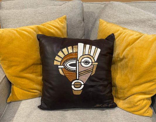 Lambskin Leather Pillow - Chocolate